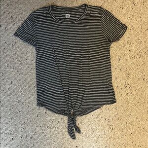Women’s grey and white stripped t shirt